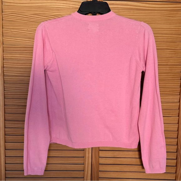 Vintage TOMMY HILFIGER Y2K Pink Cardigan Set Xs S M 90s Baby Tee Cropped - Picture 13 of 17
